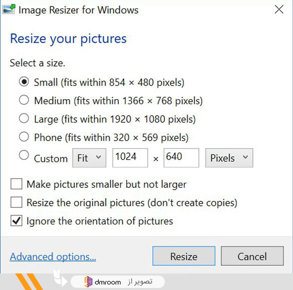 برنامه کم کننده حجم تصاویر image resizer windows