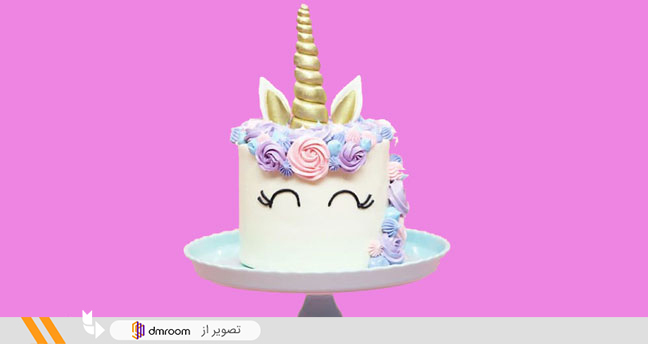 نمونه متن جایگزین تصویر برای کیک تولد دخترانه اسب تک شاخ