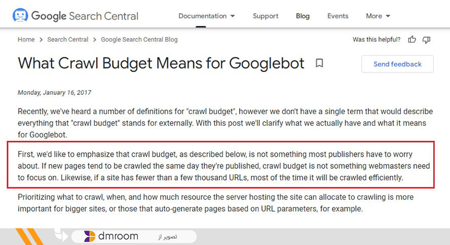 تعریف crawl budget از زبان گوگل
