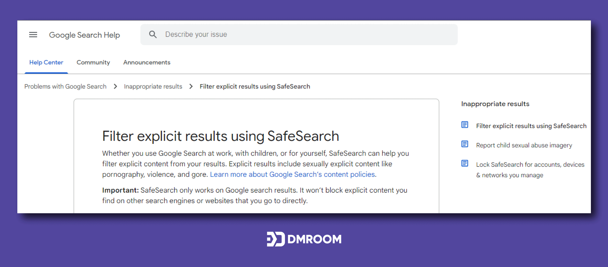 تاثیر Safe Search یا جستجو امن در نتایج جسنوی کاربران - 200 فاکتور رتبه بندی گوگل